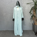 supply style loose blouse long skirt silky fabric lace decoration with headscarf plus size women's clothing
