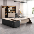 Piano lacquer office desk - designer creative high-end executive desk - stylish white manager supervisor executive desk