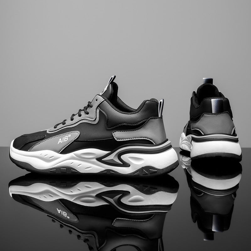 Men's shoes 2025 new spring collection: anti-slip, height-increasing, soft-soled casual running sneakers for teenagers and middle school boys - trendy footwear
