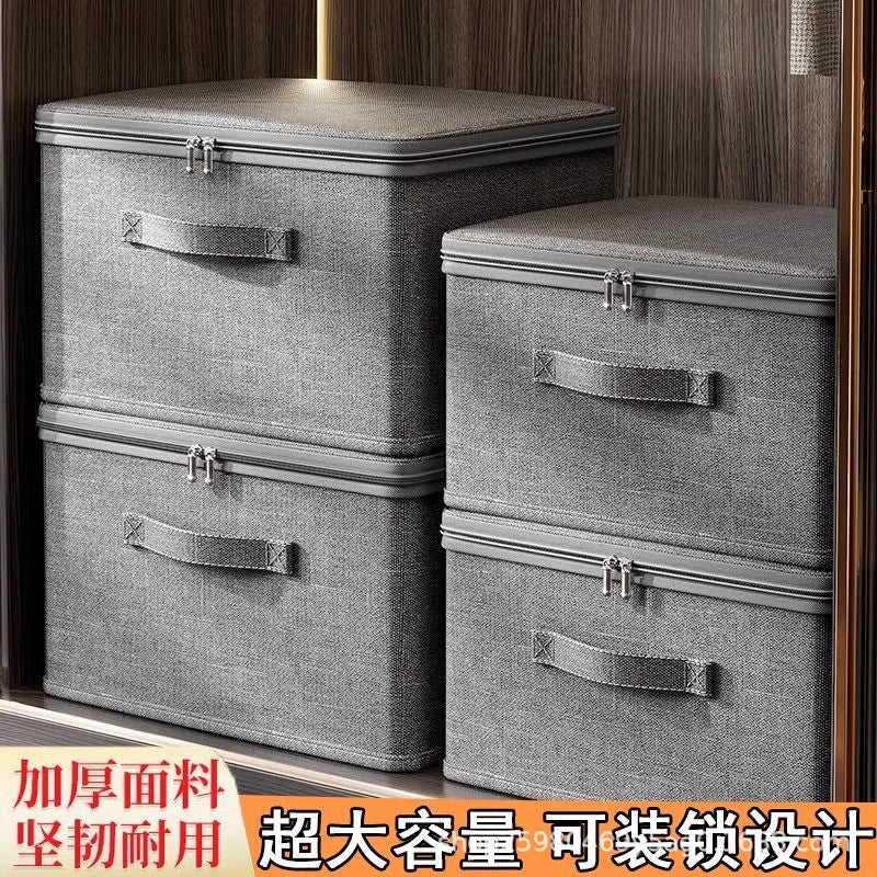 Household clamshell storage box can hold combination lock large capacity cationic wardrobe finishing box bedroom clothing finishing box