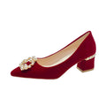 Chinese xiuhe wedding shoes for women 2024 new arrival wedding dress shoes thick heel non-tiring red engagement shoes bridal shoes