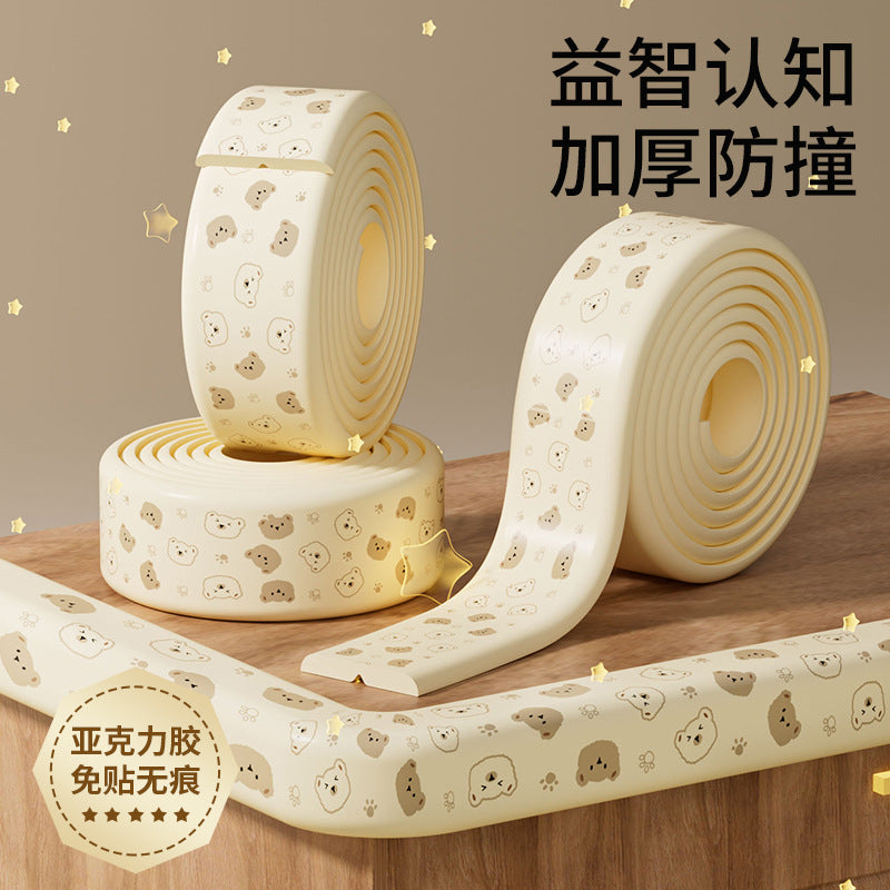 Cartoon print anti-collision strips, thickened baby safety corner protectors, damage-free anti-collision strips for kids