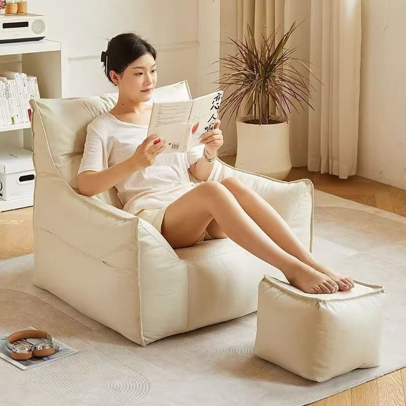 Beanbag lounger - perfect for small spaces, rentals, bedrooms, living rooms, and balconies - single person leisure sofa chair - tatami sofa