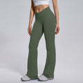 seamless micro-flared wide-leg cross-waist hip-lifting and abdominal-controlling high-elastic flared pants sports running fitness yoga wear for women