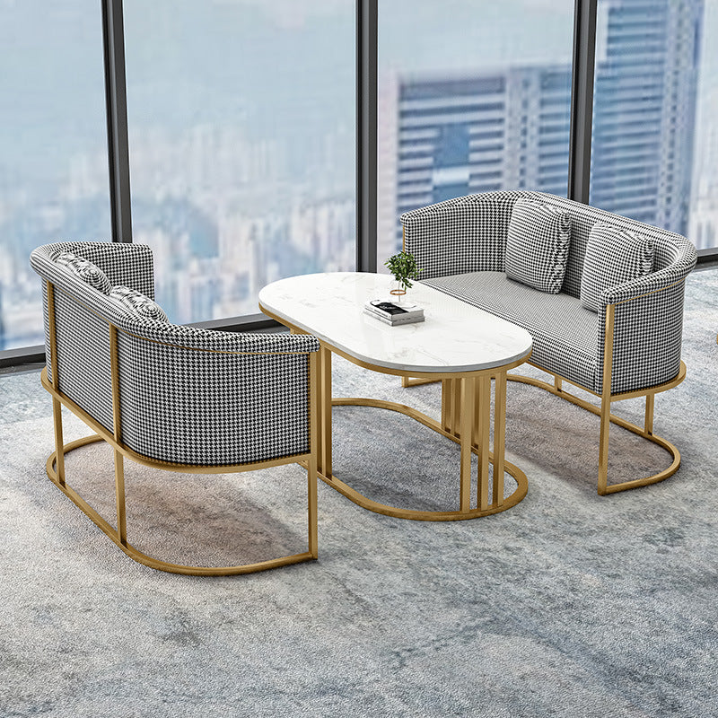 Minimalist sales office negotiation table and chair set, casual round table, hotel/beauty salon booth, business reception sofa
