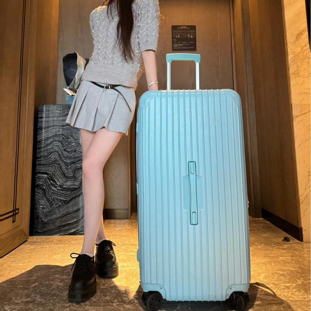 Large-capacity suitcase Women's 24-inch high-value trolley case Universal wheel travel bag Password box Multifunctional leather case