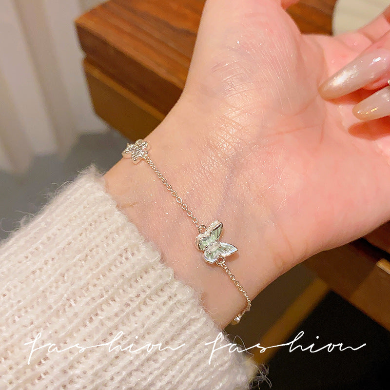 Super fairy micro-embedded zircon bows bracelet for women classy sense of accessible luxury crystal bracelet best selling exquisite pull-out hand jewelry