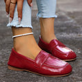 Exportplus size slip-on soft bottom slip-on beanie shoes women's casual round toe flatsnew arrivalflats soft leather work shoes