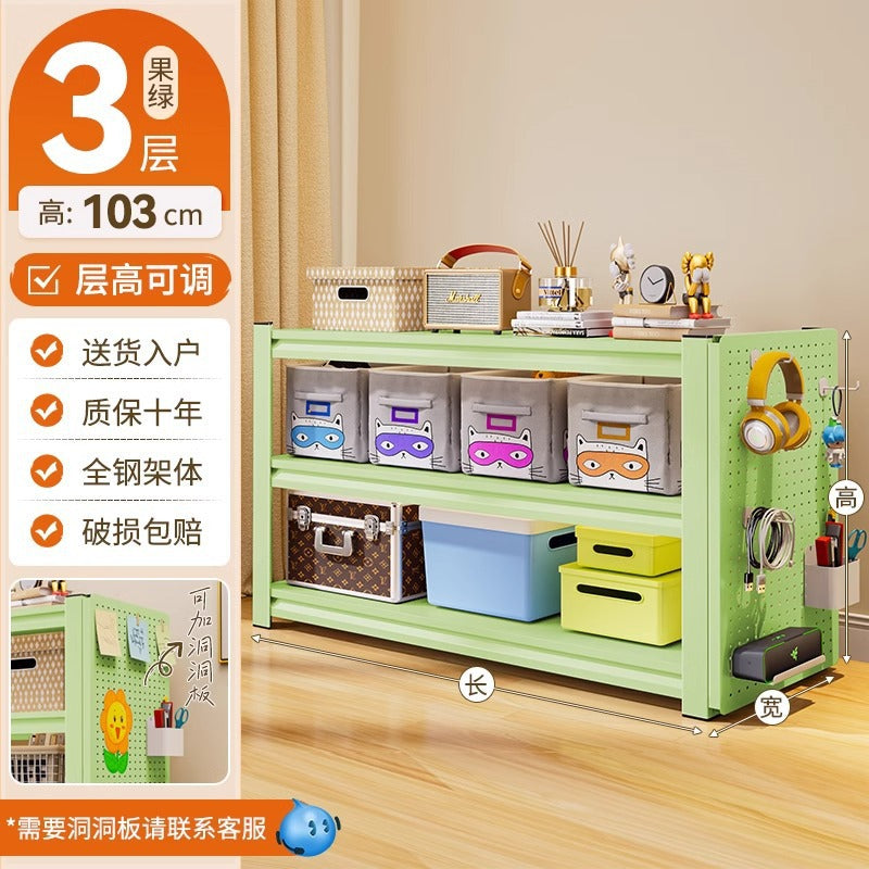 Household shelf storage rack floor-standing multi-layer bookshelf perforated board storage sundries express storage rack supermarket display rack