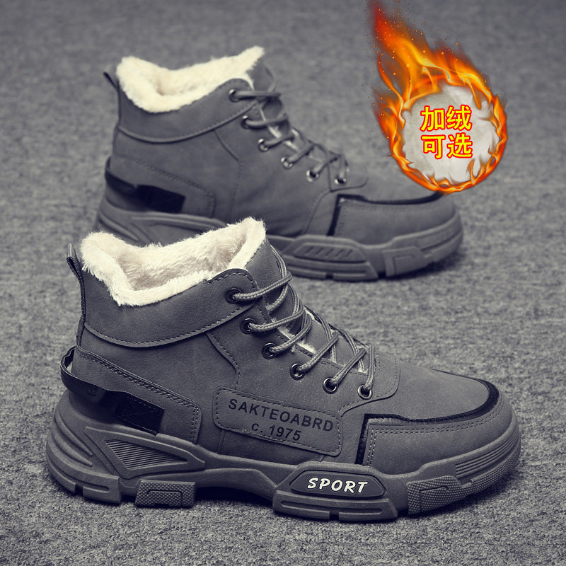 Winternew arrival cotton shoes thickenedboots high-top workwear shoes leather waterproof work shoes trendynortheast snow boots