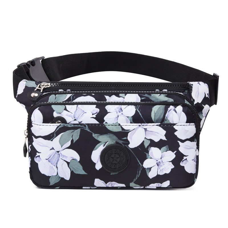 Fanny pack 2025 summer new printed nylon cloth small bag  fashion lightweight shoulder messenger bag casual breast bag