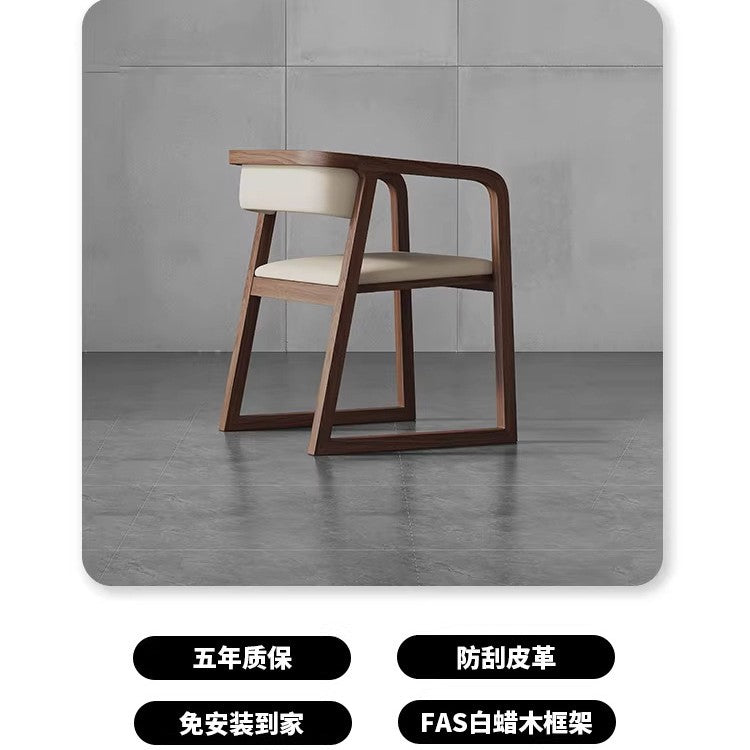 New chinoiserie ash wood dining chair solid wood chair tea table chair conference hotel restaurant tea chair backrest armrest dining chair