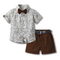 Boys' summer outfit: trendy suit with belt - new stylish and handsome summer short-sleeve shirt for fashionable babies