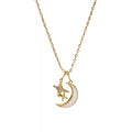 Ins star and moon titanium steel necklace - women's designer high-end star, moon, and shell clavicle chain - fashionable and versatile jewelry