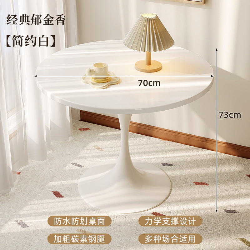Small apartment dining table, home balcony table, tulip round table, suitable for bubble tea shops, negotiation table, restaurant small round table