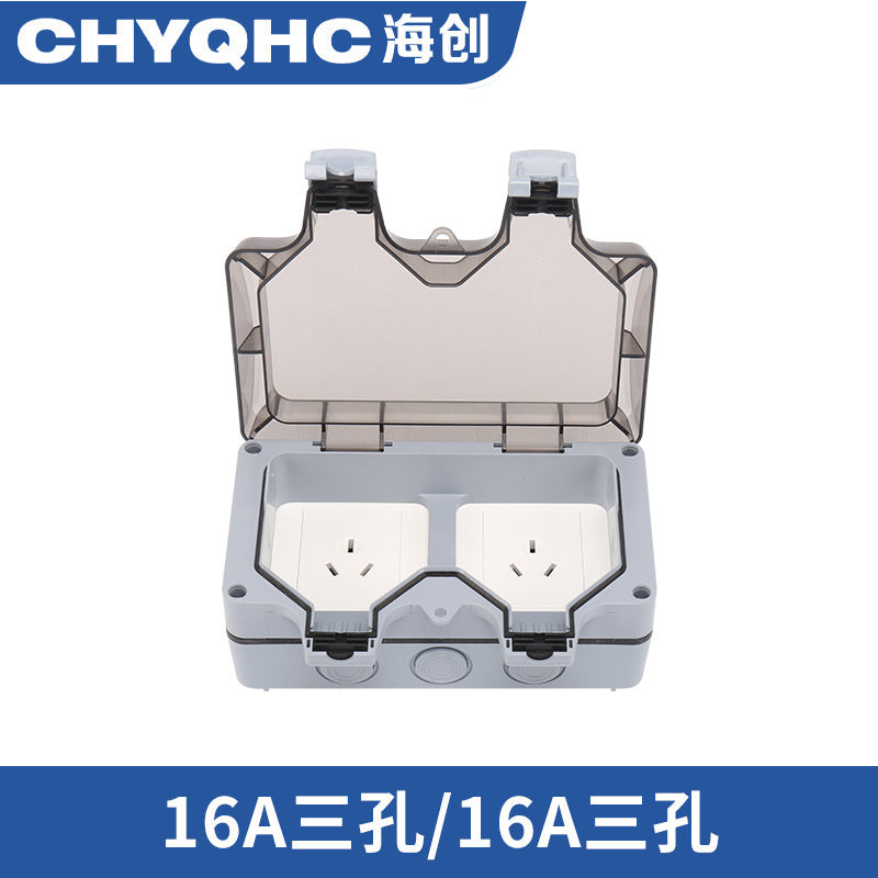 Indoor and outdoor surface socket waterproof box double socket smart toilet integrated battery car charging waterproof socket