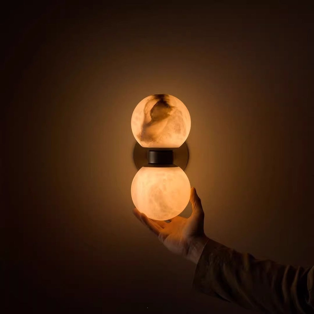 accessible luxury designer marble wall lamp bedside postmodern casual bedroom living room background atmosphere lamp