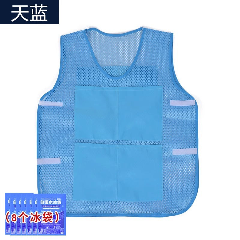 降温冰马甲制冷冰袋空调背心户外工地高温透气夏天液冷水冷制神器