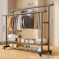 [25mm pipe diameter] 120cm-black double-layer parallel bars + wheels