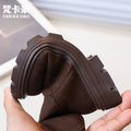 Vancahao children's double-sided fleece ankle boots,  autumn new korean style girls' british vintage martin boots