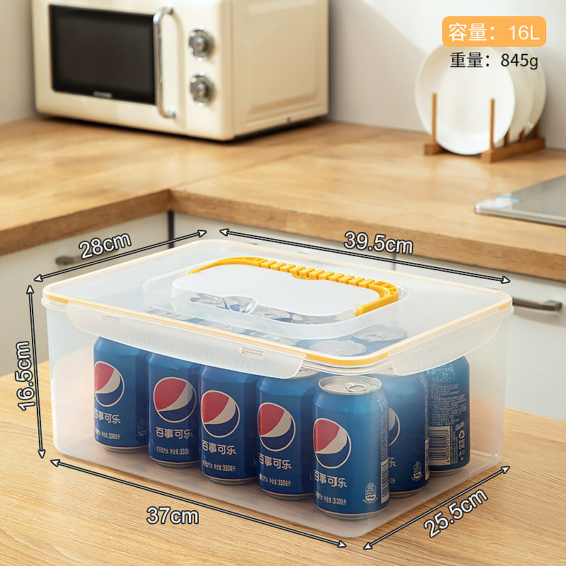 Food grade refrigerator storage fresh-keeping box, transparent food freezing sealed box with lid, kitchen vegetable egg storage box