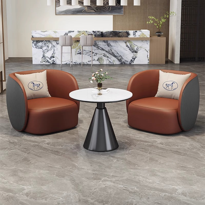 Luxury office sales center negotiation table and chair set, hotel lobby sofa seating area, reception room sofa combination