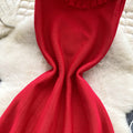 Elegant and chic: sleeveless knit a-line dress with ruffle trim – a slimming french-inspired summer staple