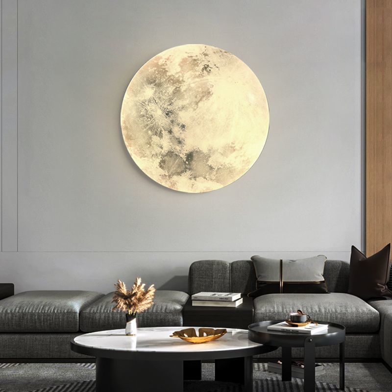 Moon wall lamp - modern minimalist bedside lamp for bedroom, creative hallway aisle light, living room background wall planet mural lamp