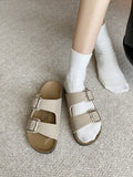 2026 new french retro chunky platform double buckle french chic sandals & slippers - summer outdoor fashion, export quality