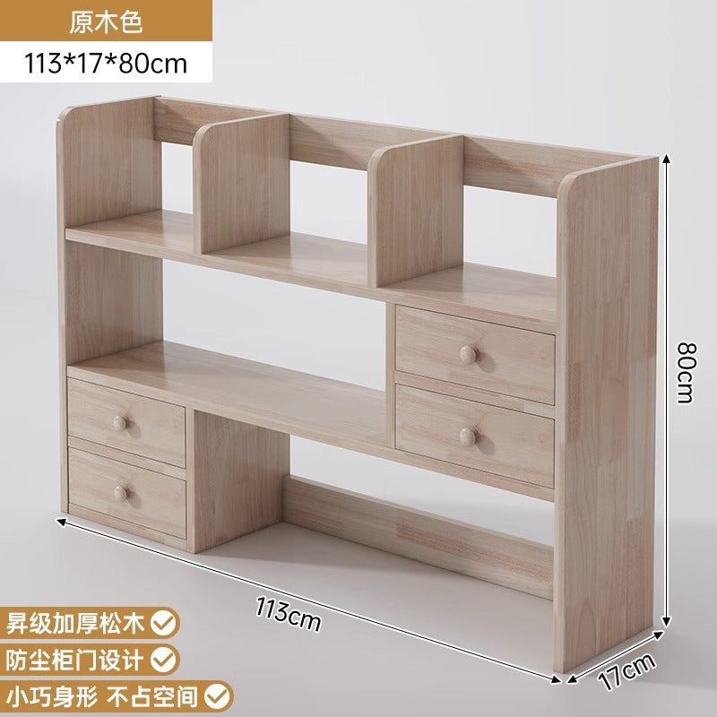 Solid wood color bookshelf Desktop shelf Children's desk Storage rack Household desk Small bookcase Office locker