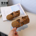 Vancahao girls' leather shoes -  autumn new collection: children's country style polka dot soft sole princess shoes, baby flats