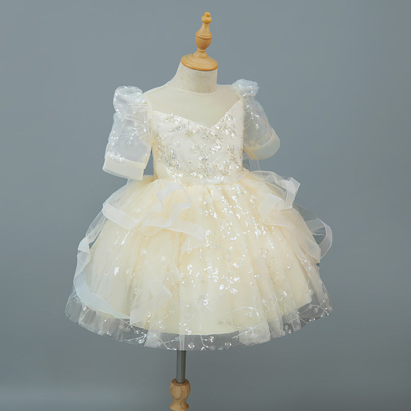 Ready-to-ship, hot-selling girls' dresses for cross-border e-commerce, new high-end flower girl dresses, wedding dresses, piano recital dresses, and princess dresses for children, perfect for
