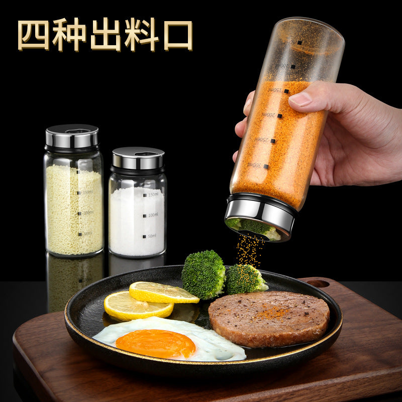Kitchen Measurement BBQ Seasoning Tank Seasoning Box Seasoning Bottle Seasoning Tank Salt Tank Kitchen Supplies Glass Storage Tank