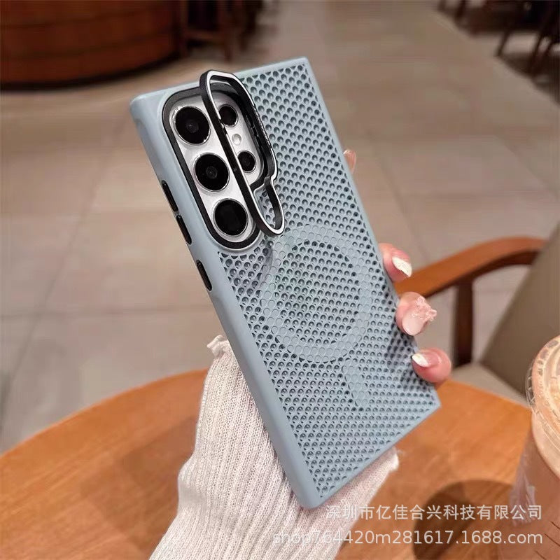 Samsung s26 ultra case: magnetic, honeycomb breathable, anti-drop, with lens protection and integrated stand