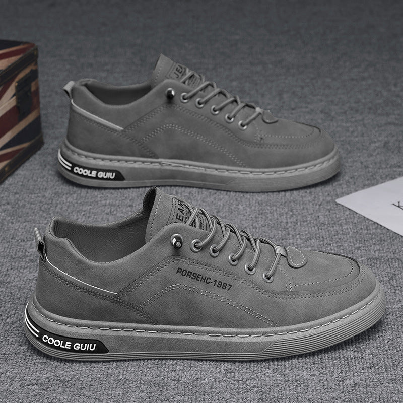 2025 new spring breathable men's skate shoes, trendy ins style, athletic casual slip-ons, easy-on shoes for students