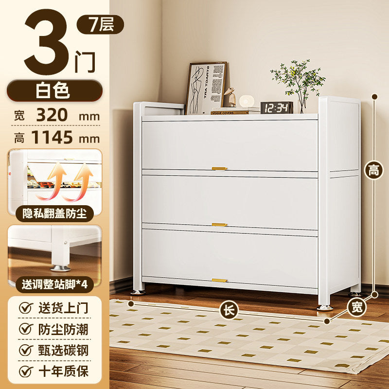 Steel shoe cabinet for home door storage cabinet all-in-one wall-mounted large-capacity multi-layer storage cabinet entrance entrance shoe rack