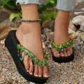 plus size colorful rhinestone tassel flip-flops dopamine girl colorful flip-flops classy beach sandals