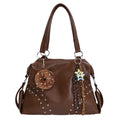 2025 new autumn/winter large capacity boston bag tote retro studded motorcycle style women's shoulder handbag