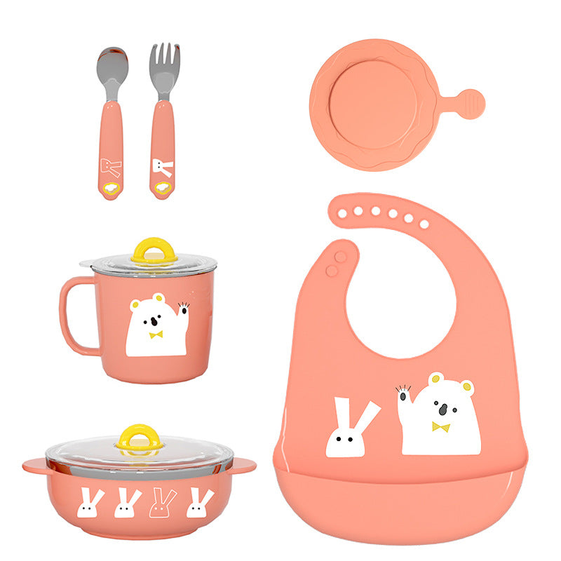 Children's tableware set, complementary food tools, baby complementary food bowl, baby complementary food spoon, thermal insulation bowl, spoon supplies, complementary food box