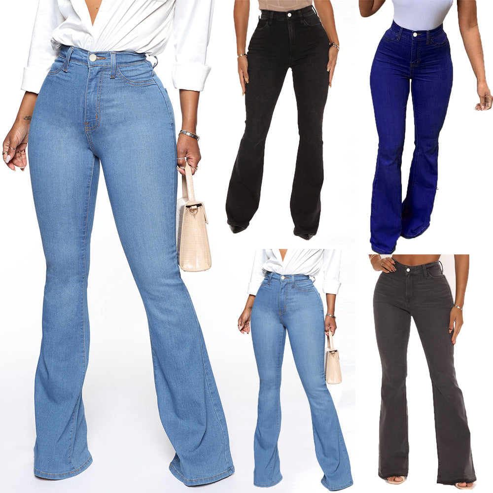 Ebay  speaker jeans women's fashion style hip lifting slimming look mop pants women's cross-border plus sizepants
