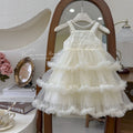 Girls' dress -  summer collection - korean style, chic princess dress with pearls - baby girl's tutu dress - birthday party dress