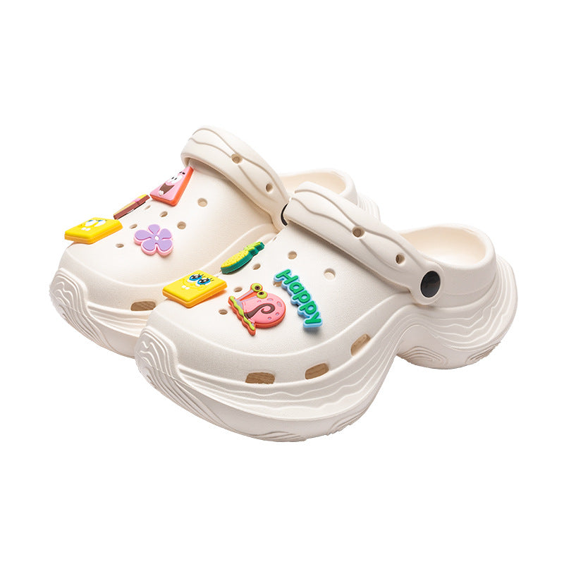 Spongebob women's clogs - summer outdoor thick-soled adult sandals - non-slip beach shoes with closed toe