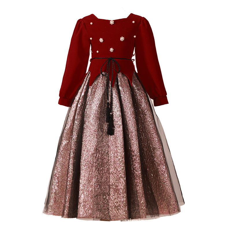 Ready-to-ship children's formal dresses, new  christmas princess dresses for girls, autumn and winter tutu skirts, halloween costumes