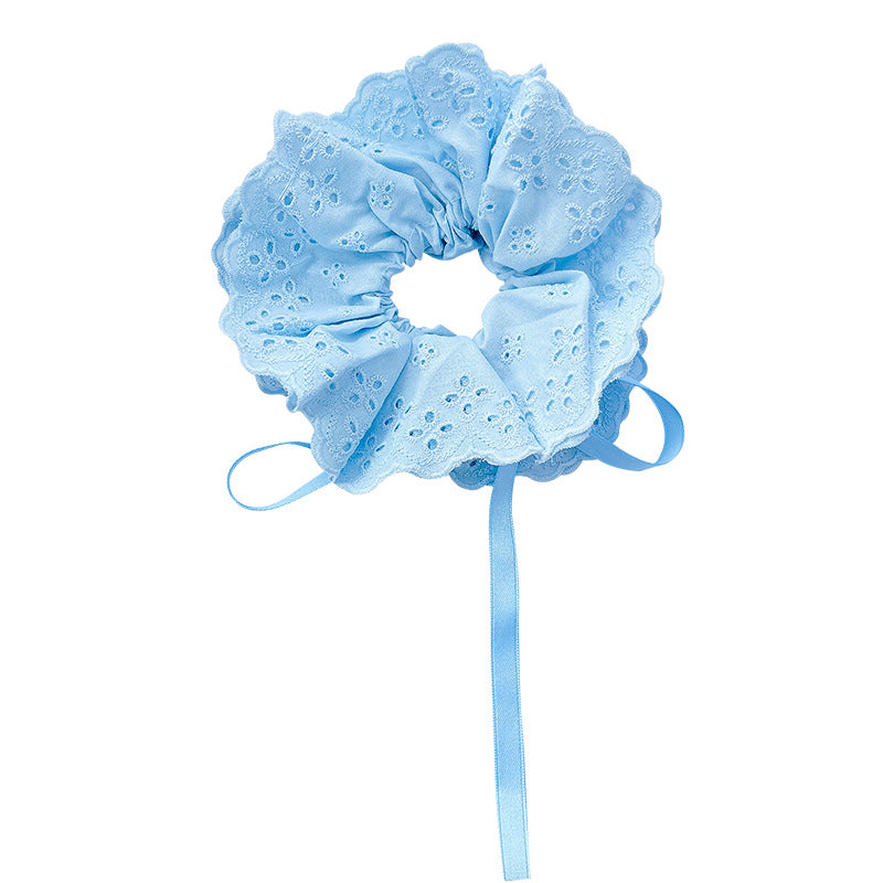 2026new arrival oversized pleated large intestine hair tie super fairy easiest for match double layer headband hair rope head flower hair accessories headwear trendy