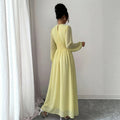 European and american cross-border  french long gown - round neck, loose fit, lantern sleeves, soft korean style, overseas fashion