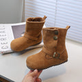 Vanka hao girls' boots rivet style double strap fleece-lined lamb birkenstock boots winter cold-proof knee socks fashion boots