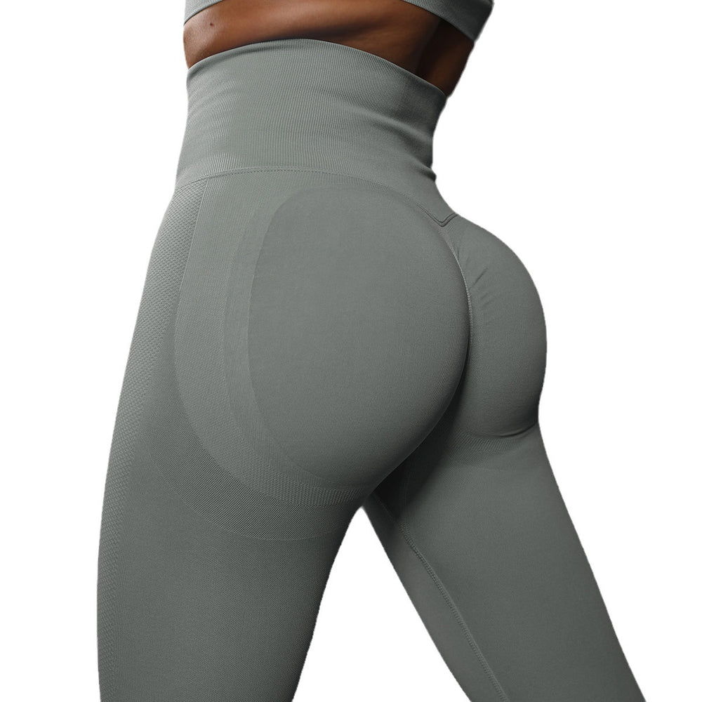 seamless smiley high-waisted tight yoga pants peach lift butt training yoga leggings sports running fitness pants for women