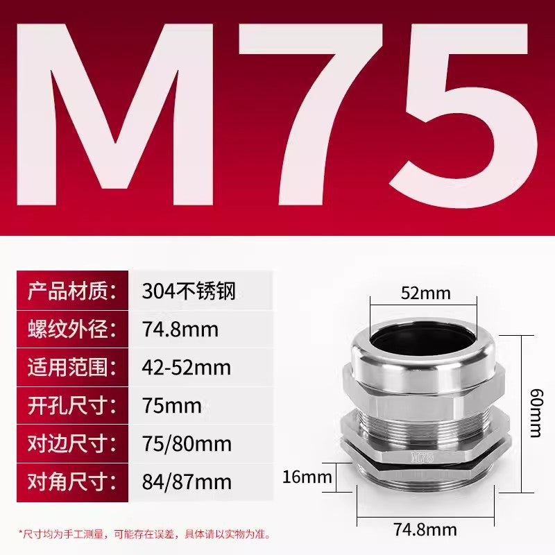 Metal Gegland head Packing box Copper nickel plated cable Waterproof connector Cable gland Guardrail cap Fixed locking head