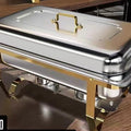 Mobile gold-legged dining stove