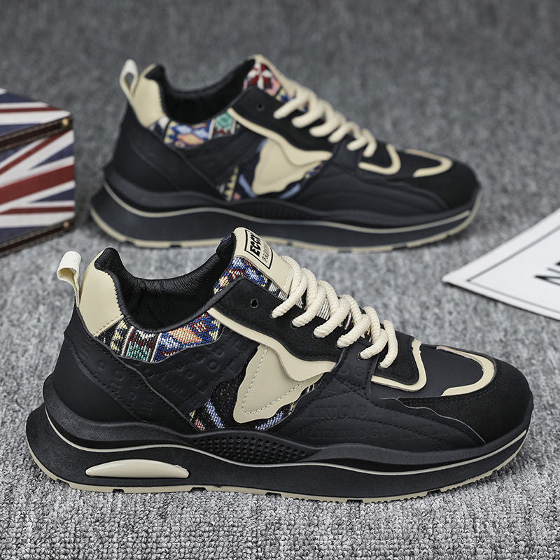 Men's fall/winter 2025 new trendy soft sole athletic casual shoes - men's chunky platform height increasing dad shoes - men's streetwear